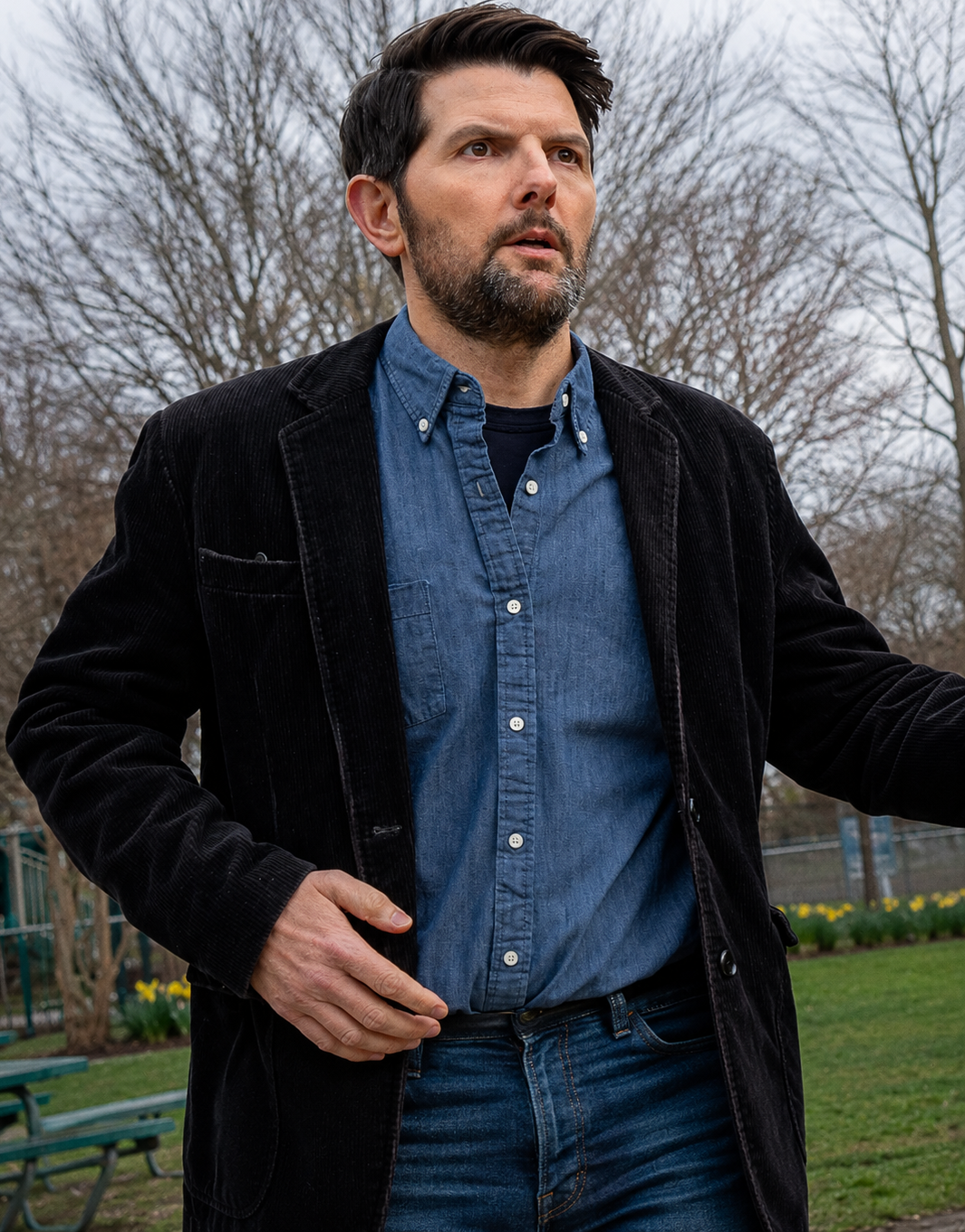 Adam Scott The Whisper Man Corduroy Coat - Image 1